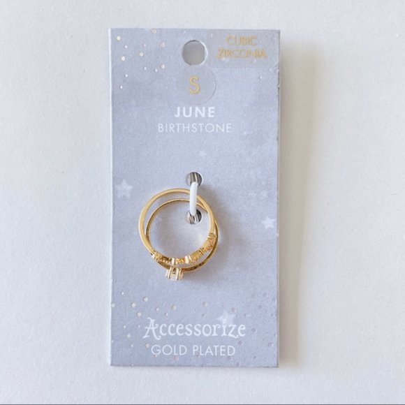 NEW! Gold Plated Rings Set of 2 faux pearl ring size 5.5 - Picture 6 of 9